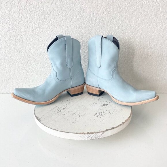 Lane EMMA JANE Womens Cowboy Bootie 6.5 Western Blue Cowgirl Short Ankle Boots - Picture 8 of 12